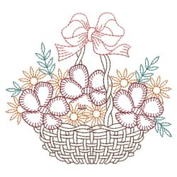 Vintage Floral Baskets 03(Md) machine embroidery designs
