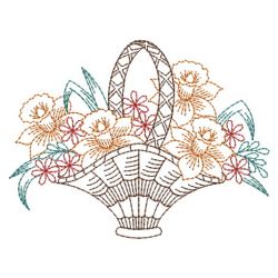 Vintage Floral Baskets 04(Md) machine embroidery designs