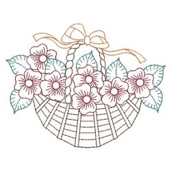 Vintage Floral Baskets 05(Md) machine embroidery designs