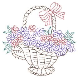 Vintage Floral Baskets 07(Lg) machine embroidery designs