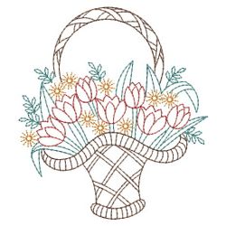 Vintage Floral Baskets 08(Sm) machine embroidery designs