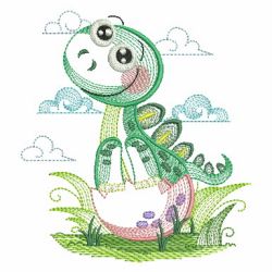 Rippled Baby Dinosaurs 06(Sm) machine embroidery designs