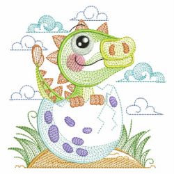 Rippled Baby Dinosaurs 07(Sm) machine embroidery designs