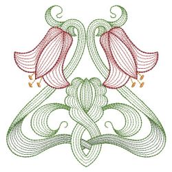 Rippled Art Nouveau Flowers 2(Md) machine embroidery designs