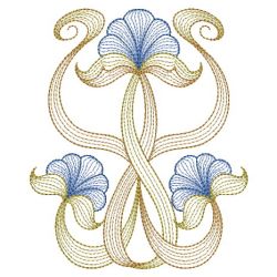 Rippled Art Nouveau Flowers 2 03(Lg)