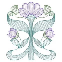 Rippled Art Nouveau Flowers 2 04(Lg)