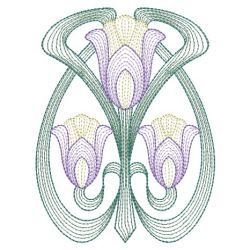 Rippled Art Nouveau Flowers 2 05(Lg)