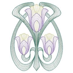 Rippled Art Nouveau Flowers 2 05(Lg)