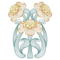Rippled Art Nouveau Flowers 2 06(Sm) machine embroidery designs
