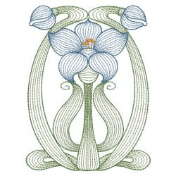 Rippled Art Nouveau Flowers 2 09(Lg)