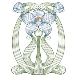 Rippled Art Nouveau Flowers 2 09(Md)