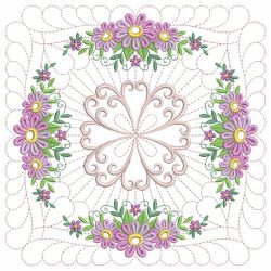 Trapunto Floral Quilt Block 01(Md) machine embroidery designs