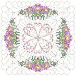Trapunto Floral Quilt Block(Md) machine embroidery designs