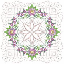 Trapunto Floral Quilt Block 04(Sm)