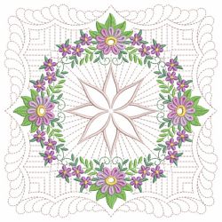 Trapunto Floral Quilt Block 04(Md)