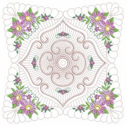 Trapunto Floral Quilt Block 06(Md) machine embroidery designs