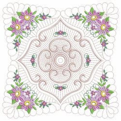 Trapunto Floral Quilt Block 06(Lg) machine embroidery designs