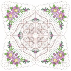 Trapunto Floral Quilt Block 06(Md)