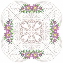 Trapunto Floral Quilt Block 07(Md) machine embroidery designs