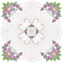 Trapunto Floral Quilt Block 08(Md) machine embroidery designs