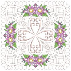 Trapunto Floral Quilt Block 09(Md) machine embroidery designs