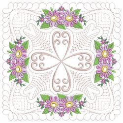Trapunto Floral Quilt Block 09(Md)