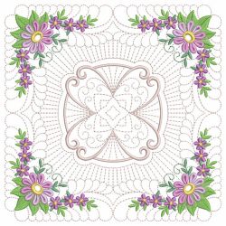 Trapunto Floral Quilt Block 10(Sm)