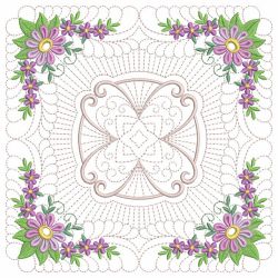 Trapunto Floral Quilt Block 10(Md)