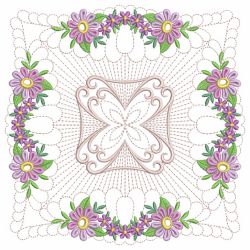 Trapunto Floral Quilt Block 11(Sm) machine embroidery designs