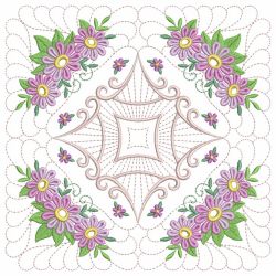 Trapunto Floral Quilt Block 12(Md) machine embroidery designs