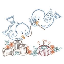 Vintage Happy Bluebirds 3 05(Sm) machine embroidery designs