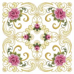 Damask Roses Quilt 03(Md) machine embroidery designs