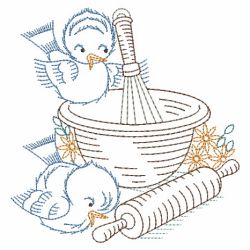 Vintage Kitchen Bluebirds 08(Sm) machine embroidery designs