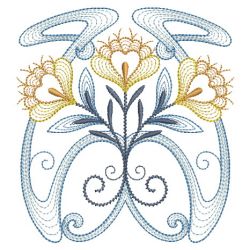 Rippled Art Nouveau Flowers 3(Sm) machine embroidery designs