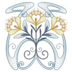 Rippled Art Nouveau Flowers 3(Sm) machine embroidery designs