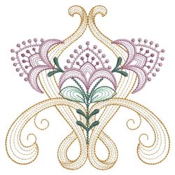 Rippled Art Nouveau Flowers 3 02(Sm) machine embroidery designs