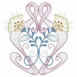 Rippled Art Nouveau Flowers 3 03(Md) machine embroidery designs