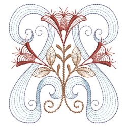 Rippled Art Nouveau Flowers 3 05(Sm) machine embroidery designs
