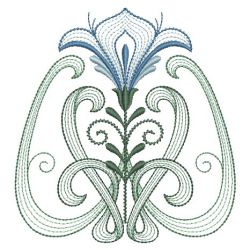 Rippled Art Nouveau Flowers 3 06(Md) machine embroidery designs