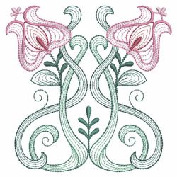 Rippled Art Nouveau Flowers 3 07(Sm)