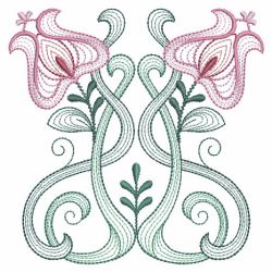 Rippled Art Nouveau Flowers 3 07(Lg)