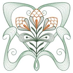 Rippled Art Nouveau Flowers 3 10(Lg)