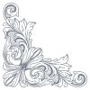 Delicate Damask Corners 10(Lg)