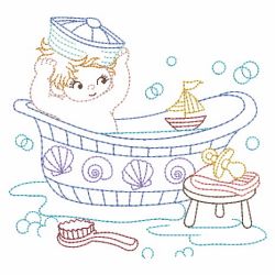 Vintage Bathing Baby 03(Md) machine embroidery designs
