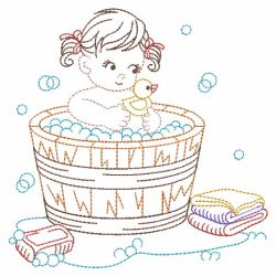 Vintage Bathing Baby 05(Md) machine embroidery designs