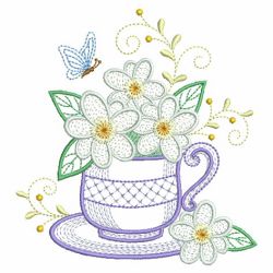 Teacup In Bloom 3 05(Sm) machine embroidery designs