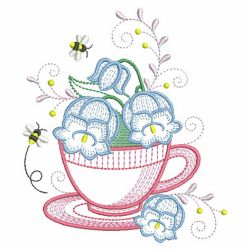 Teacup In Bloom 3 08(Lg) machine embroidery designs