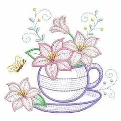 Teacup In Bloom 3 09(Lg) machine embroidery designs