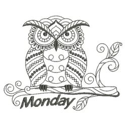 Days Of The Week Owls 2 02(Md) machine embroidery designs