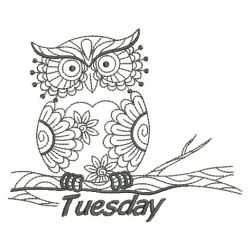 Days Of The Week Owls 2 03(Sm) machine embroidery designs
